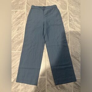 NWT Banana Republic Women Blue & White Striped Wide Leg Pull On Pants Size Small